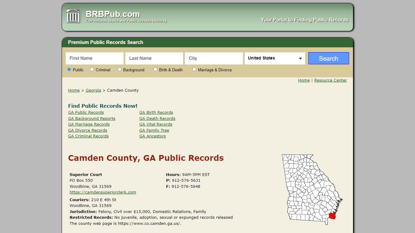 Camden County Public Records | Search Georgia Government Databases